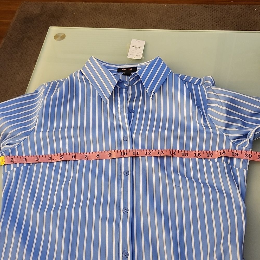 Express Button Down Tailored Fit Cufflink Blouse Size 14 - Picture 3 of 7